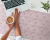 Decorative Mat with Pattern for Desk Geometric Floral Pattern 120X60 Cm