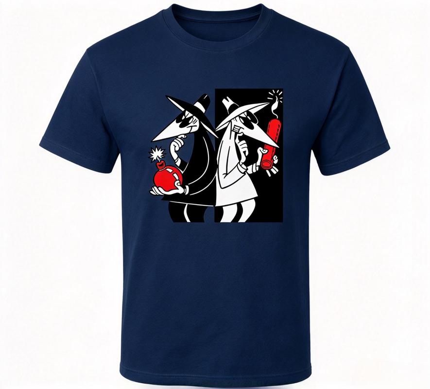 Spy Vs Spy Mad Magazine Vintage Cartoon T Shirt Unisex Retro Comic Graphic Tee Casual Streetwear Short Sleeve Cotton Harajuku Top