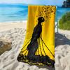 Binding Figure and Flying Butterfly Pattern Polyester Microfiber Beach Towel Is Highly Absorbent Suitable Swimming Beach Outings