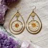 Bohemian Daisy Pendant Earrings With Alloy Water Drop Shape For Womens Summer Fashion