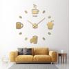 Three-dimensional Digital Wall Clock Living Room Dining Room Kitchen Coffee Cup Clock Diy Silent Simple Wall Sticker Decorative Clock