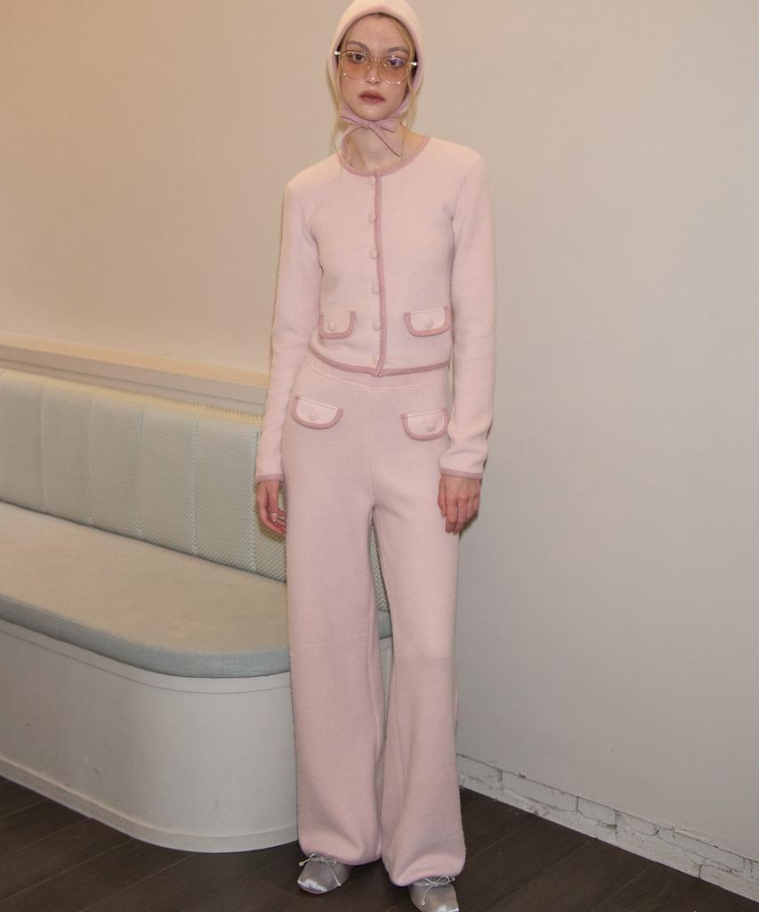 SALON DE YOHN Cozy Knit Pants_ Pink