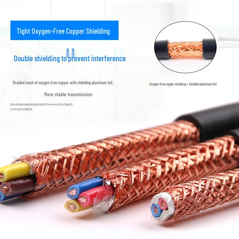 Certified Pure Copper Shielded Audio Cable - 2-Core RVVP, 3-Core Signal, 4-Core Control, 2*1.0