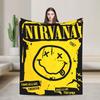 Nirvana Face Band  Blankets  Travel Office Flannel Throw Blanket For Home Decor Soft Warm Custom Quality Bedspread