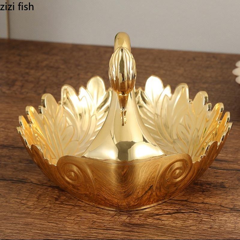 Metal Tray Peacock Fruit Plate Nut Box Dried Fruit Platter Candy Tray Snack Bowl Storage Trays Pastry Plate Dessert Plates Dish