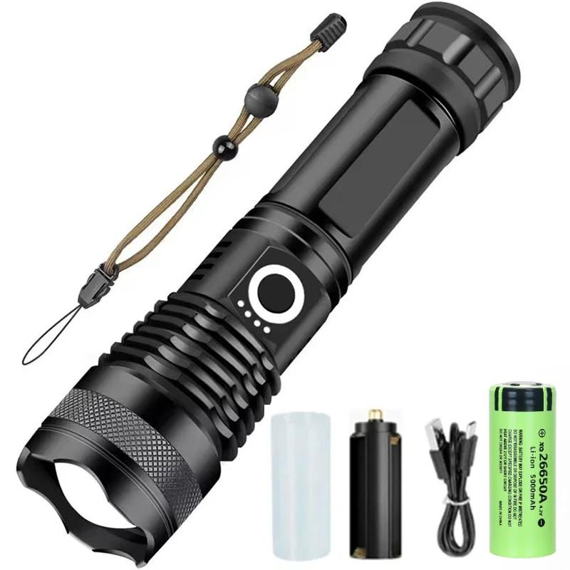 High Power LED Flashlight Rechargeable Tactical Flashlight Long-range Shooting Outdoor Waterproof Camping Night Fishing Light