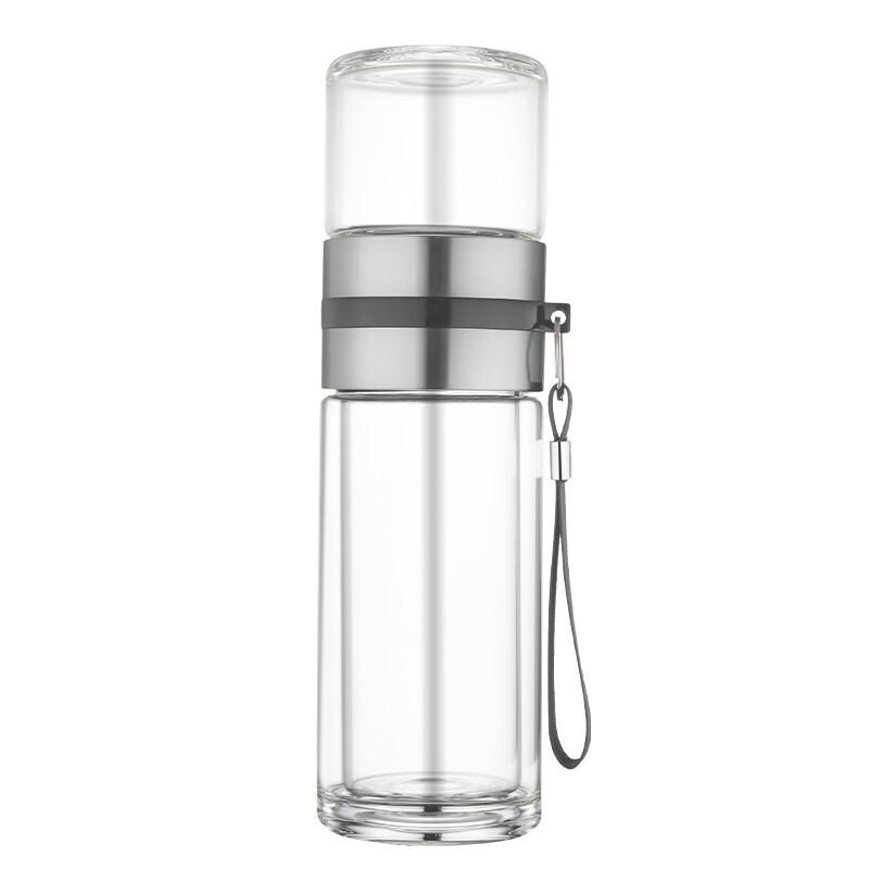 Portable Double-Layer Glass Tea Infuser Mug