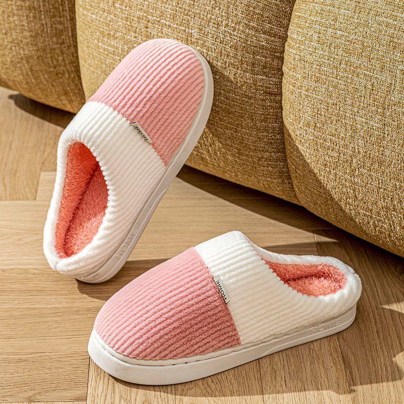 Wool slippers cotton slippers autumn new indoor thick bottom warm plush confinement slippers