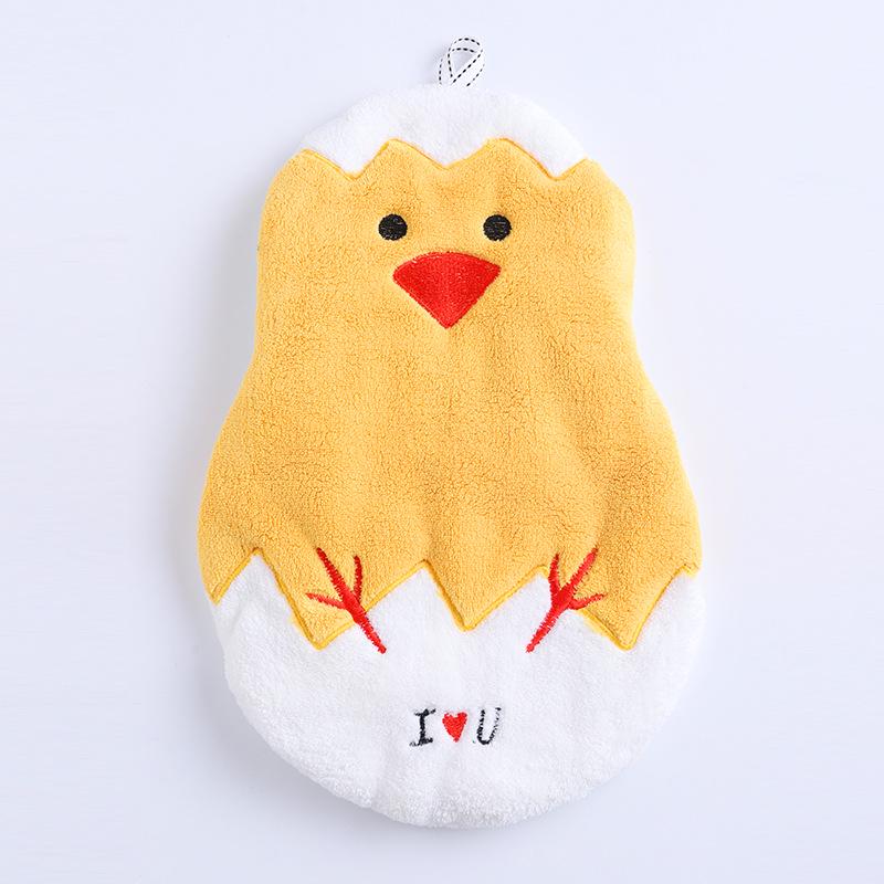 Cartoon Bear Duck Hanging Hand Towel - Absorbent & Quick-Drying for Bathroom.