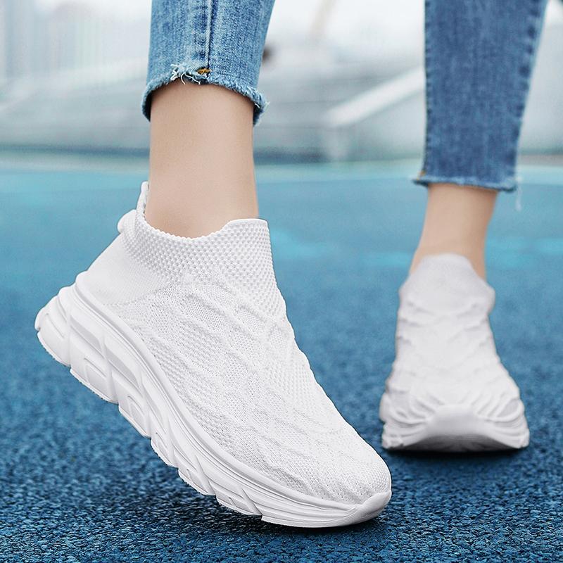 Zapatillas Deportivas Mujer Negro Blanco Caqui Hombres Casuales Ligeras Slip-on Calcetines Zapatos Pareja Zapatillas para Correr