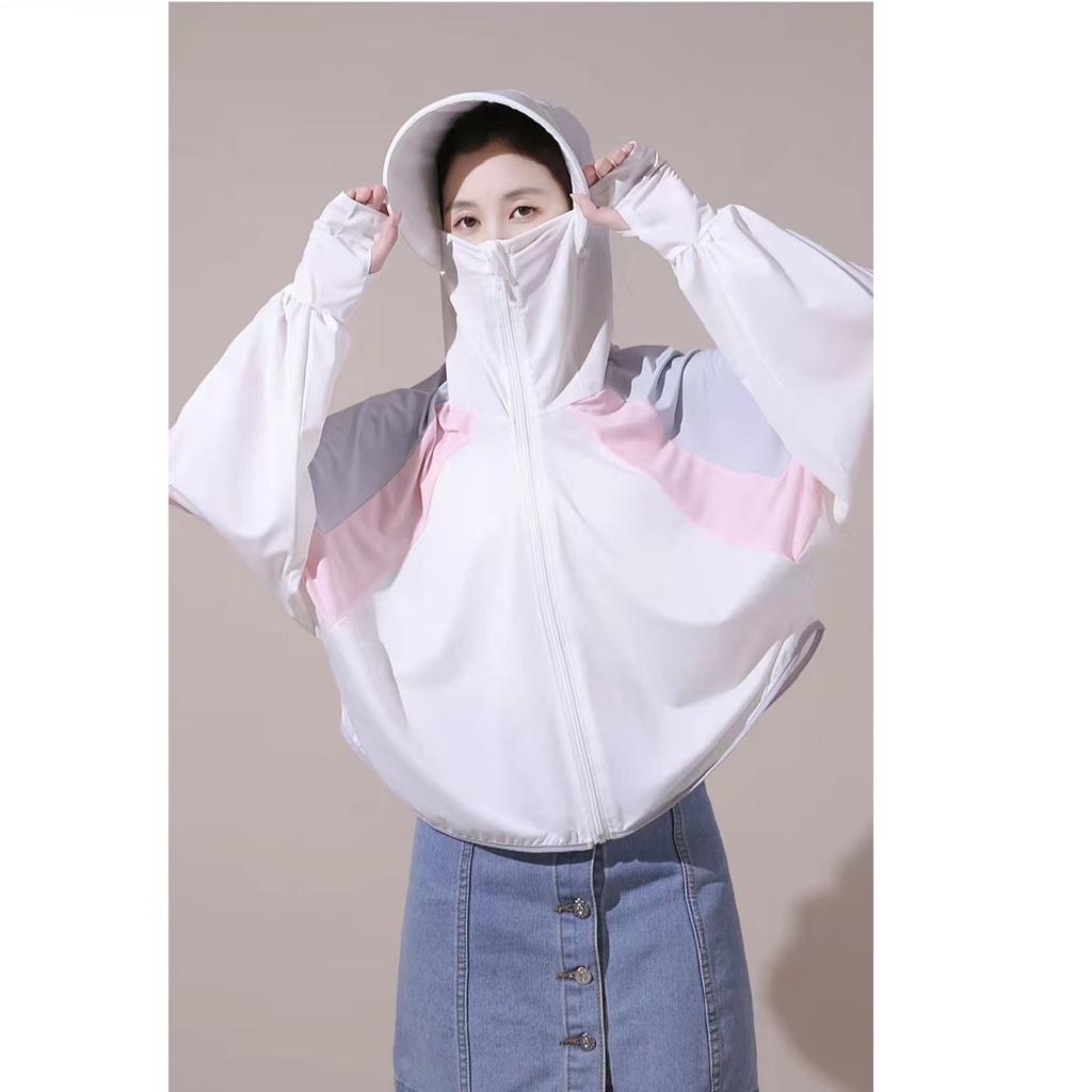 Sun Protection Hooded Summer Clothes for Women, Lightweight Ice Silk Jacket, UV Resistant Breathable Long Sleeved Sun Protection Clothes for Women