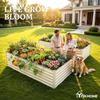 8x4x2ft Large Raised Garden Bed Kit Galvanized Metal Planter Box with Gloves Support Rod Safety Rubber Outdoor Above Ground Pla