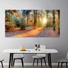 Nature Landscape Wall Decor for Living Room, Modern Forest Sunrise Canvas Art Print - Bedroom, Home Office - Perfect Gift for Fall