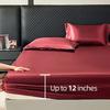 Solid Color Fitted Sheet Single Double Queen Size Mattress Cover Luxury Satin Rayon with Elastic Band Bedsheet 140/160/180/200cm