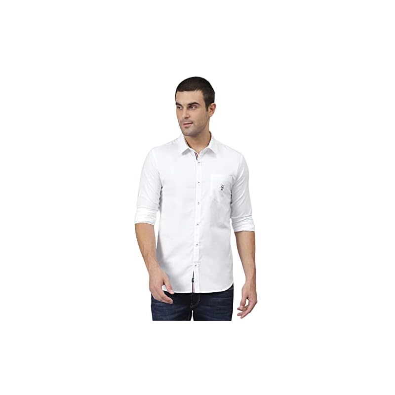 Thomas Scott Mens | Full Sleeve | Solid | Regular Fit | % Cotton | Spread Collar | Casual | Shirt (Ghost White_Xl)