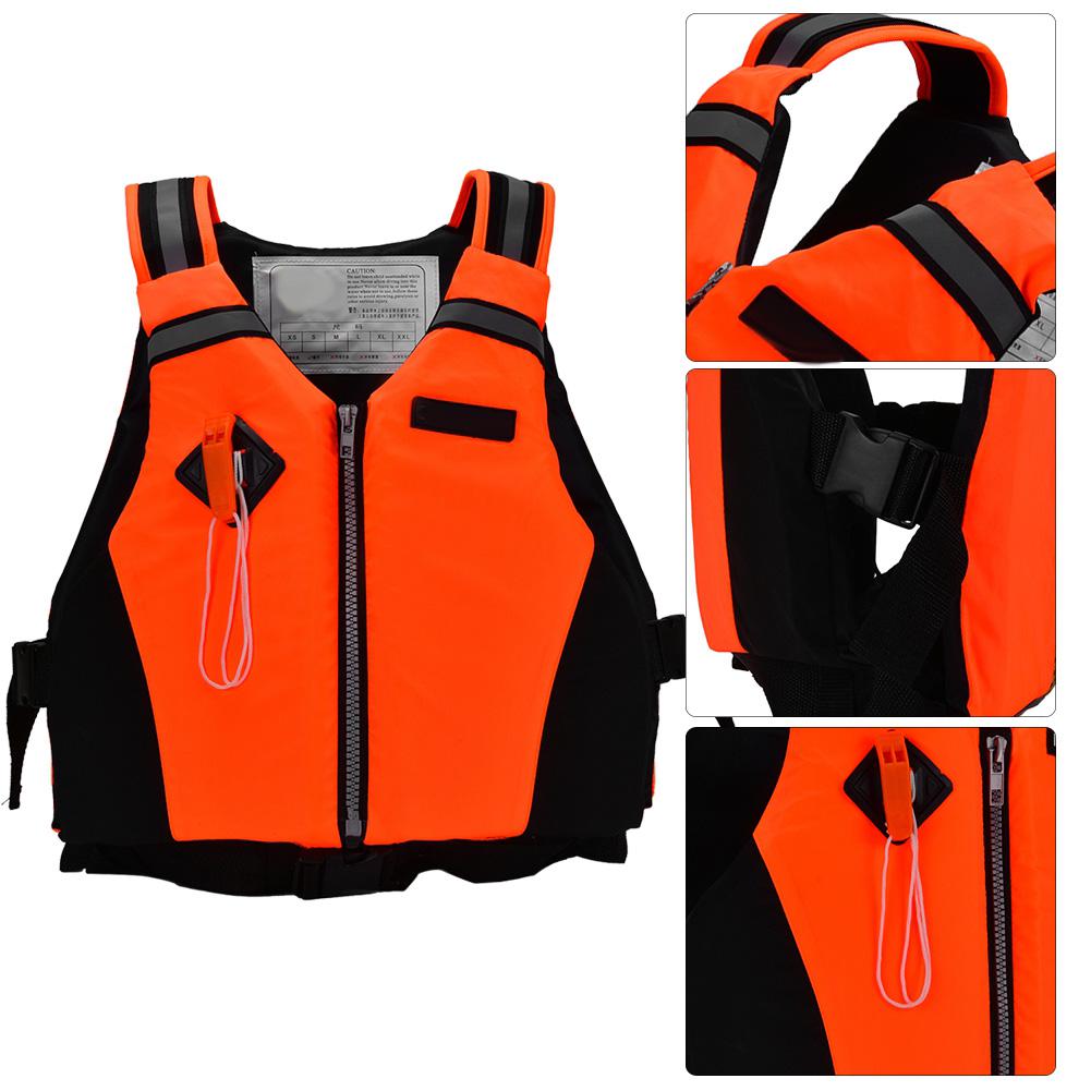 Kayak Natación Adulto Chaqueta de Flotabilidad Chaleco Salvavidas Correa Reflectante con Silbato (naranja)