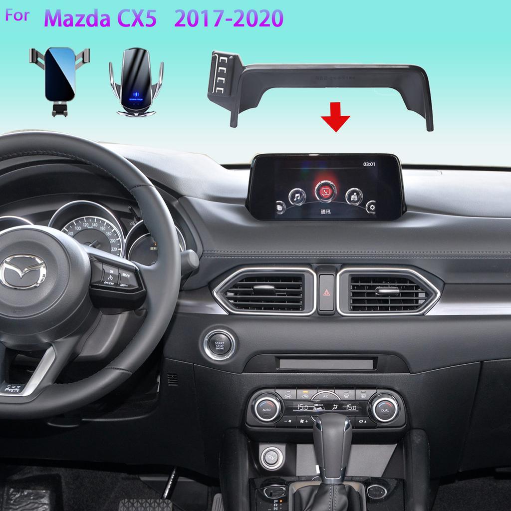 VHEU2 Car Phone Holder For Mazda CX5 CX-5 2017 2018 2019 2020 Screen Mobile Phone Support Car 15w Mounts Wireless Charging Accessories