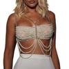 Fashion Bikini Chains Beach Body Chains Bra Beaded Chest Chain Body Accessories Jewelry for Raves Party Beach Clubwear