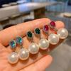 Elegant High-End Pearl Gemstone Dangle Earrings for Women - TikTok and Xiaohongshu Style