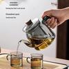 High-Temperature Resistant Glass Teapot for Boiling Water and Brewing Tea with Special Tea Separation Feature.