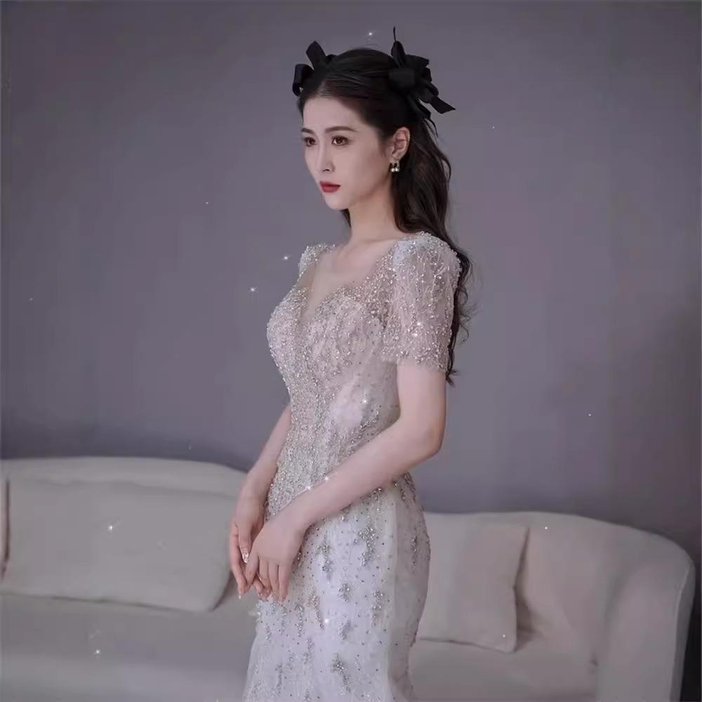 1011 New French Fishtail Light Wedding Dress Skirt Wedding Bride Trailing Temperament Super Fairy Go Out Dress