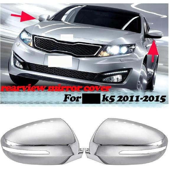 2pcs Side Mirror Cover Compatible For KIA K5 Optima 2011 2012 2013 2014 2015 Chrome Rearview mirror cover