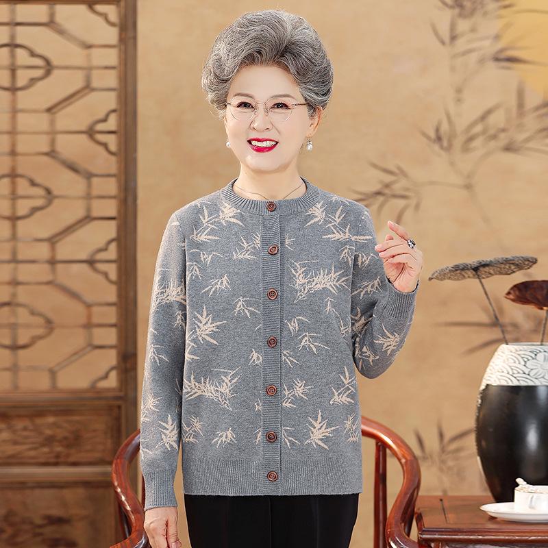 Middle-Aged Women s Plus Size Knit Sweater – Autumn/Winter 2025 Collection 5XL серый