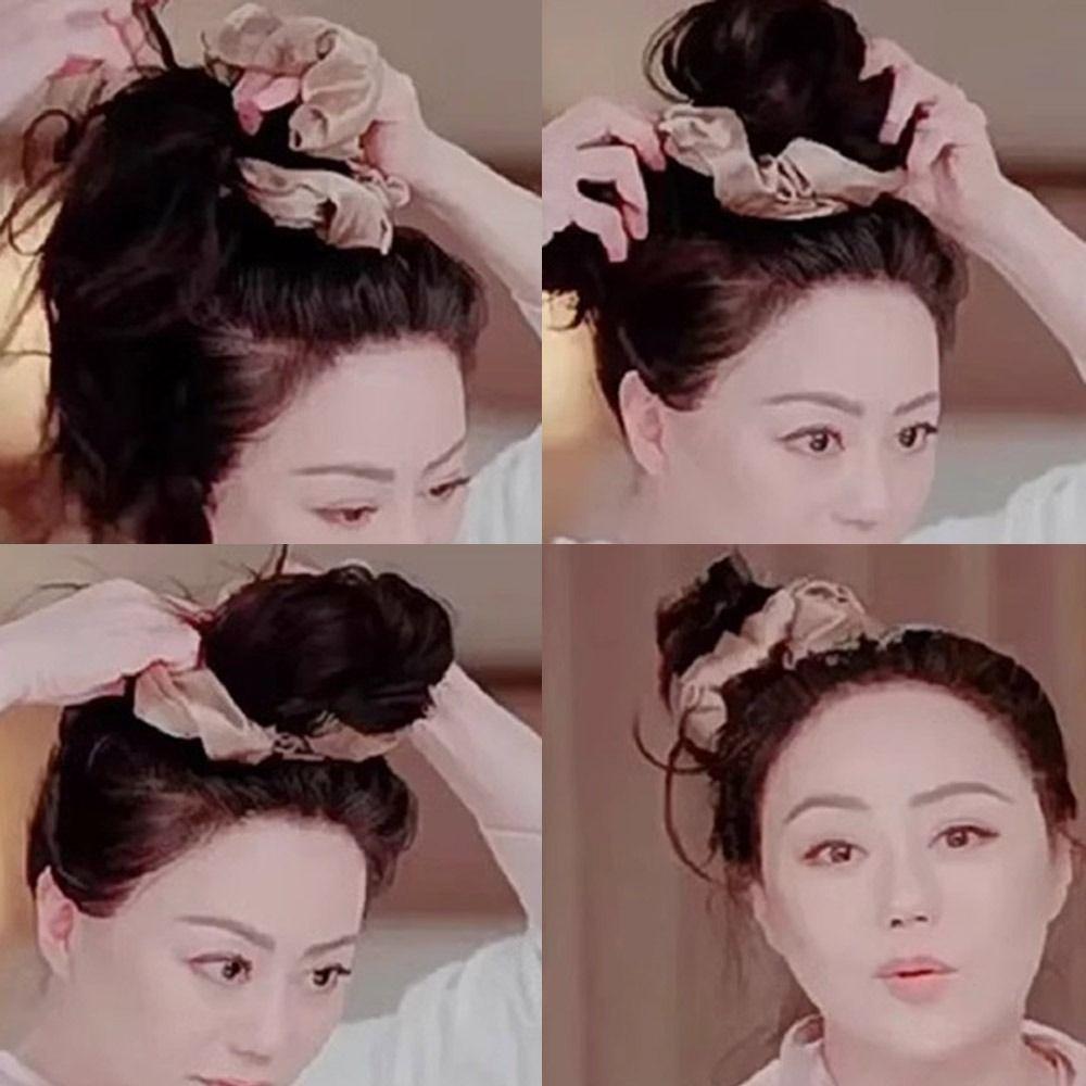 Large Elastic Ponytail Scrunchie Solid Color Hair Band Headwear for Women Girls Hair Accessories