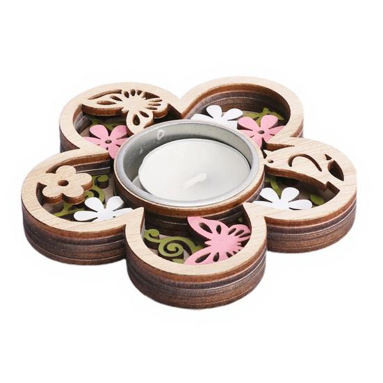 

Wood Candle Holder Heart/Butterfly/Flower Shaped Tealight Holder for Weddings Parties Birthdays Bridesmaids Baby Showers A