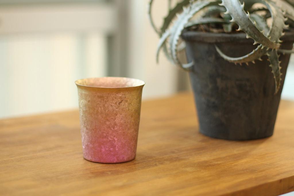 Titanium Double Tumbler Made In Niigata Kiln Wide Gradation Pink T14KM250GP Tsubame, Prefecture, Made, 250cc, Mouth,