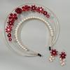 Vintage Lolita Virgin Mary Halo Tiara: Handmade Floral Pearl Headdress for Fashion Shows