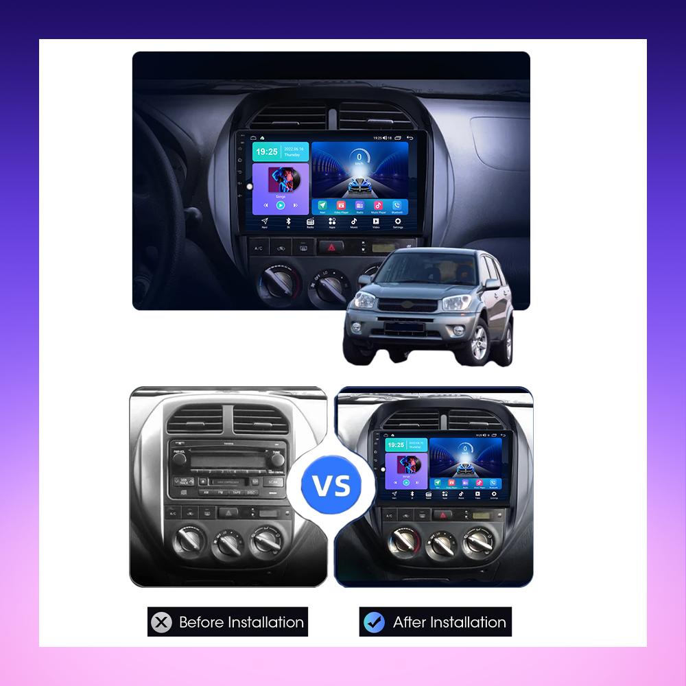Radio auto 2 DIN Android Carplay pentru Toyota RAV4 2003-2005 Player Multimedia Unitate principală Navigare GPS Stereo BT WIFI 2+32GB