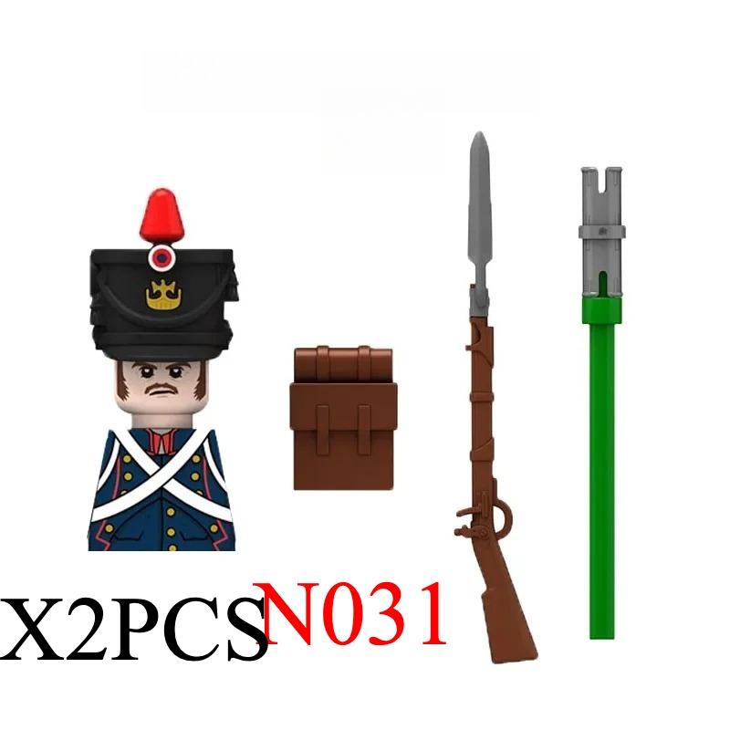 Medieval Napoleonic War Soldiers Figures Military MOC Building Block Knights British French Fusilier Rifles Weapon Kids Toy B08