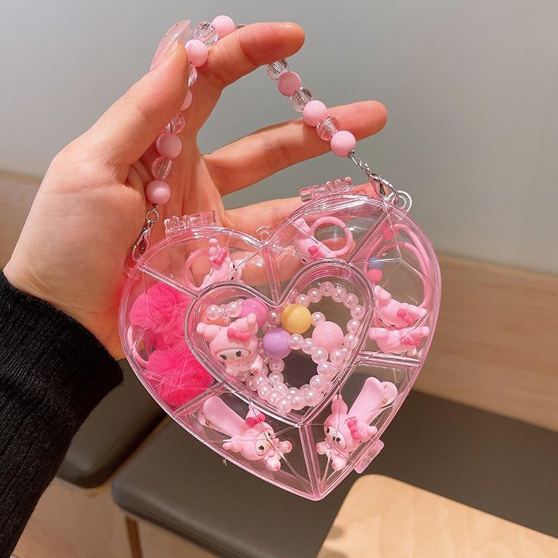 Coffret Cadeau Bijoux de Princesse pour Filles: Collier, Bracelet, Bague, Pince et Attache Cheveux