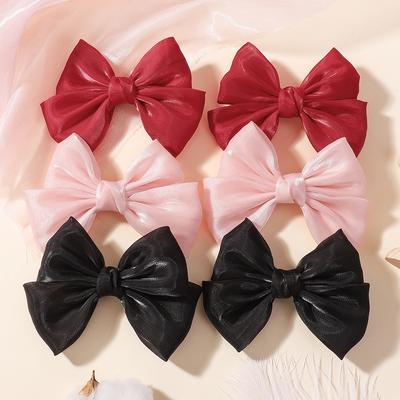 2 Stück 4,3 Zoll Mädchen Organza Schleife Haarspangen Niedliche Baby Schleife Haarnadeln Süße Kinder Haarspangen Mädchen Prinzessin Haaraccessoires Geschenk