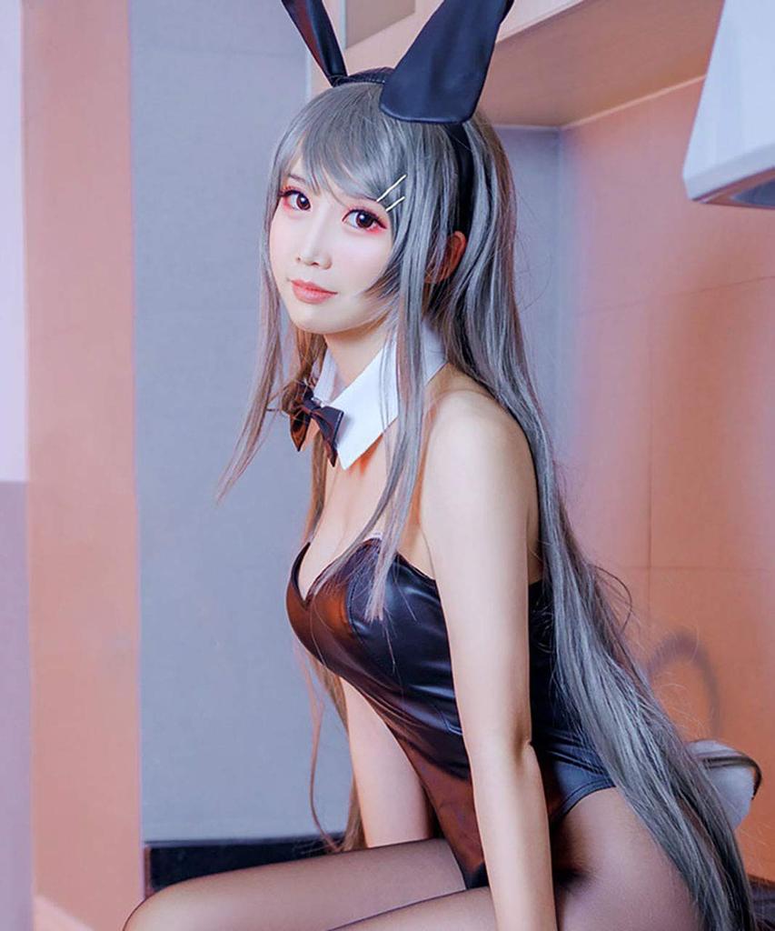 Rascal Does Not Dream of Bunny Girl Senpai Mai Sakurajima Cosplay Costume with Wig [Milky Time] (Size M)