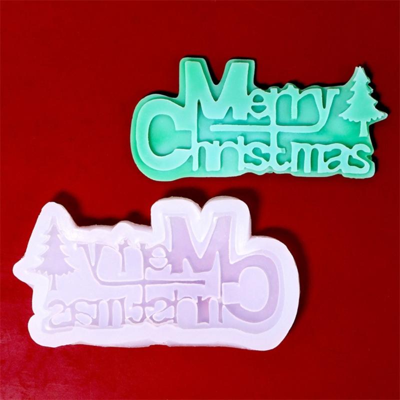 Merry Christmas Silicone Mold Heat Resistant Food Grade Silicone For Handmade Candle Chocolate Baking Holiday Decoration