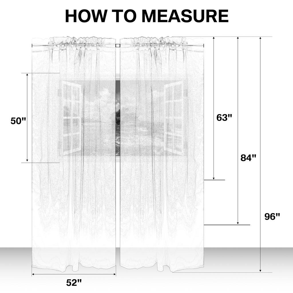 Fluttering Soft White Solid Sheer Tulle Curtains for Living Room Bedroom Balcony Window Voile Drapes Gauze Treatments Door