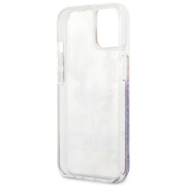 Guess Guhcp13Slflsu Iphone 13 Mini 5,4 Fioletowy/Purple Hardcase Flower Liquid Glitter