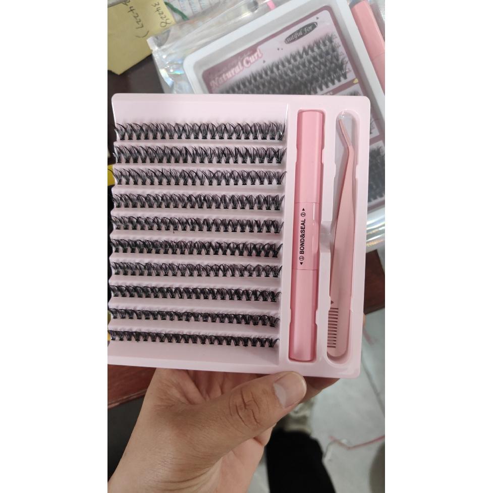 Premium Fiber Single-Cluster Eyelash Kit (Includes Adhesive + Tweezers + Comb)