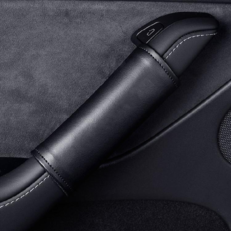 Car Interior Door Handle Cover Leather Armrest Handle Protectors For