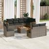 Vidaxl 9-Cz. Garden Furniture Set With Cushions, Grey, Poly Rattan