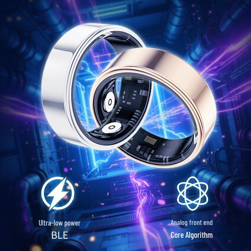 Smart Black Ring: Heart Rate, Blood Oxygen, Sleep Tracker, Bluetooth, Waterproof, Unisex, Touch Interface