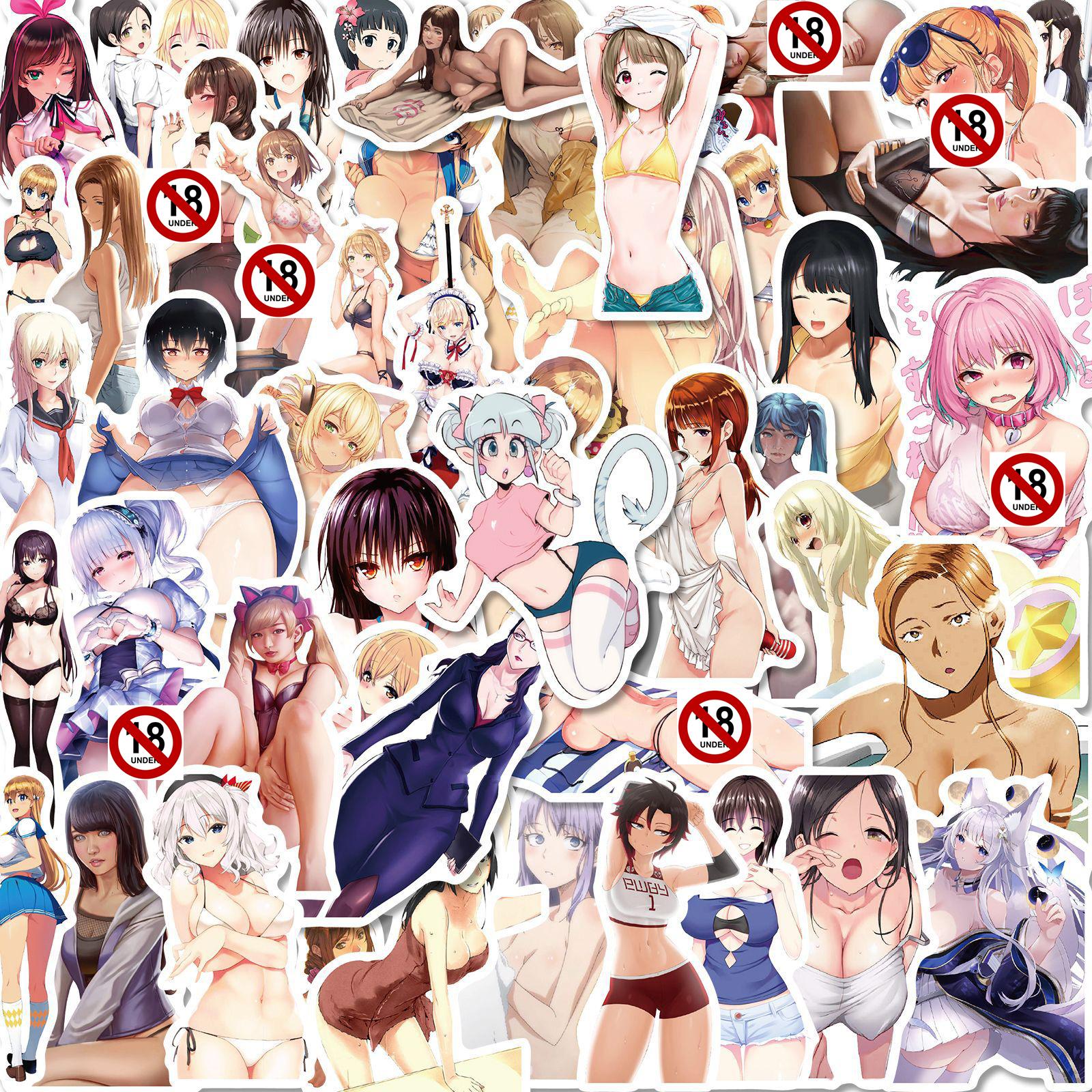 50 шт. Взрослые Аниме Сексуальные Наклейки Suncensored Наклейки для Ноутбука Телефона Наклейка Декор Эстетика