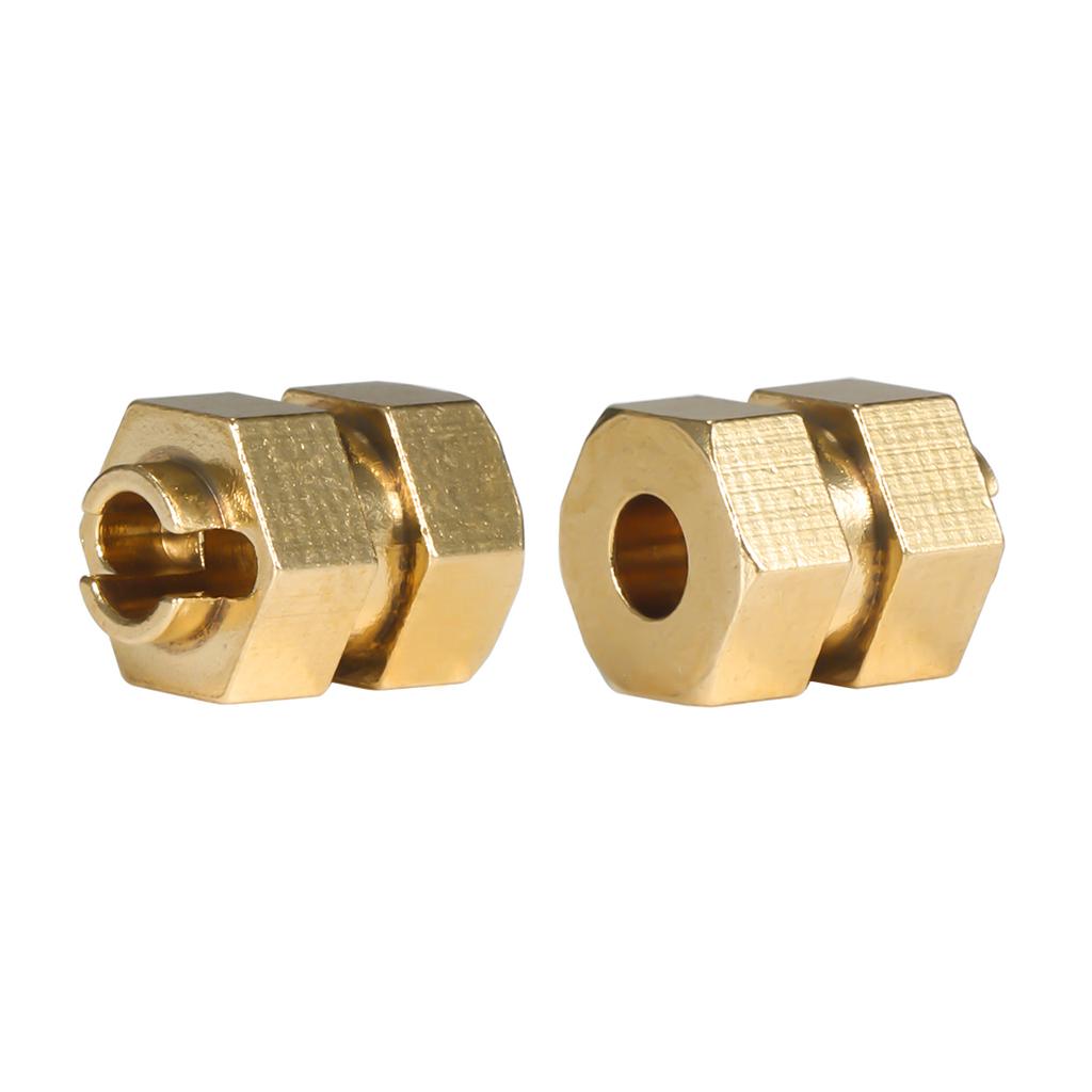 4Pcs Brass Wheels Hex Hub Extenders 7mm with Nuts for 1/24 RC Crawler SCX24 Bronco C10 Gladiator AX24 Upgrade Parts