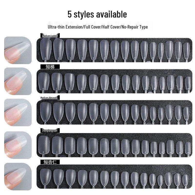 Ultra-Thin Seamless Matte False Nails - Full/Half Cover Extensions, 240 Tips