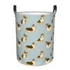 Tri Color Corgi Dog Dirty Laundry Baskets Folding Large Waterproof Clothes Sundries Basket For Home Children's