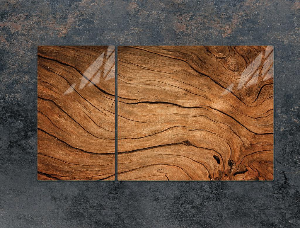 GLAS-KOCHFELD-SCHUTZPLATTE 90x52 HOLZ