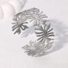 Hypoallergenic Waterproof Vintage Elegant Retro Irregular Leaf Bracelet Open Wide Version Personalized French Light Luxury