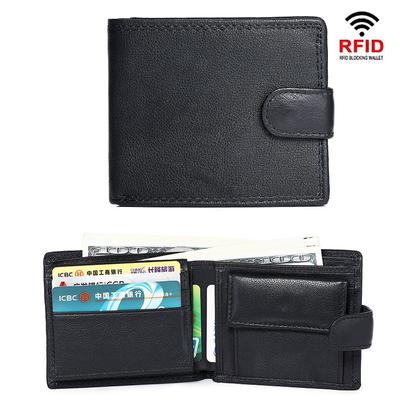 Portafoglio da uomo in pelle con fibbia, multi-slot per carte, grande capacità, con finestra per documenti e portamonete